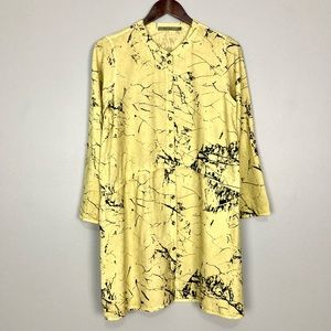 Beau Jours Art Print Tunic Top Women’s Size XS Abstract Lagenlook Oversized Boho